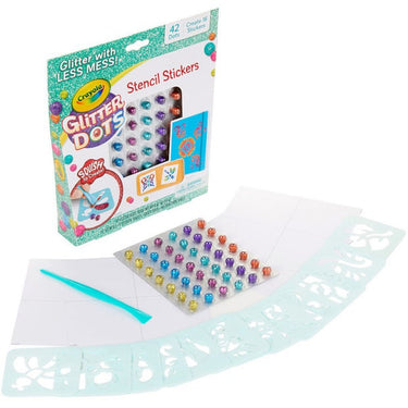 CRAYOLA GLITTER DOTS STENCIL STICKERS